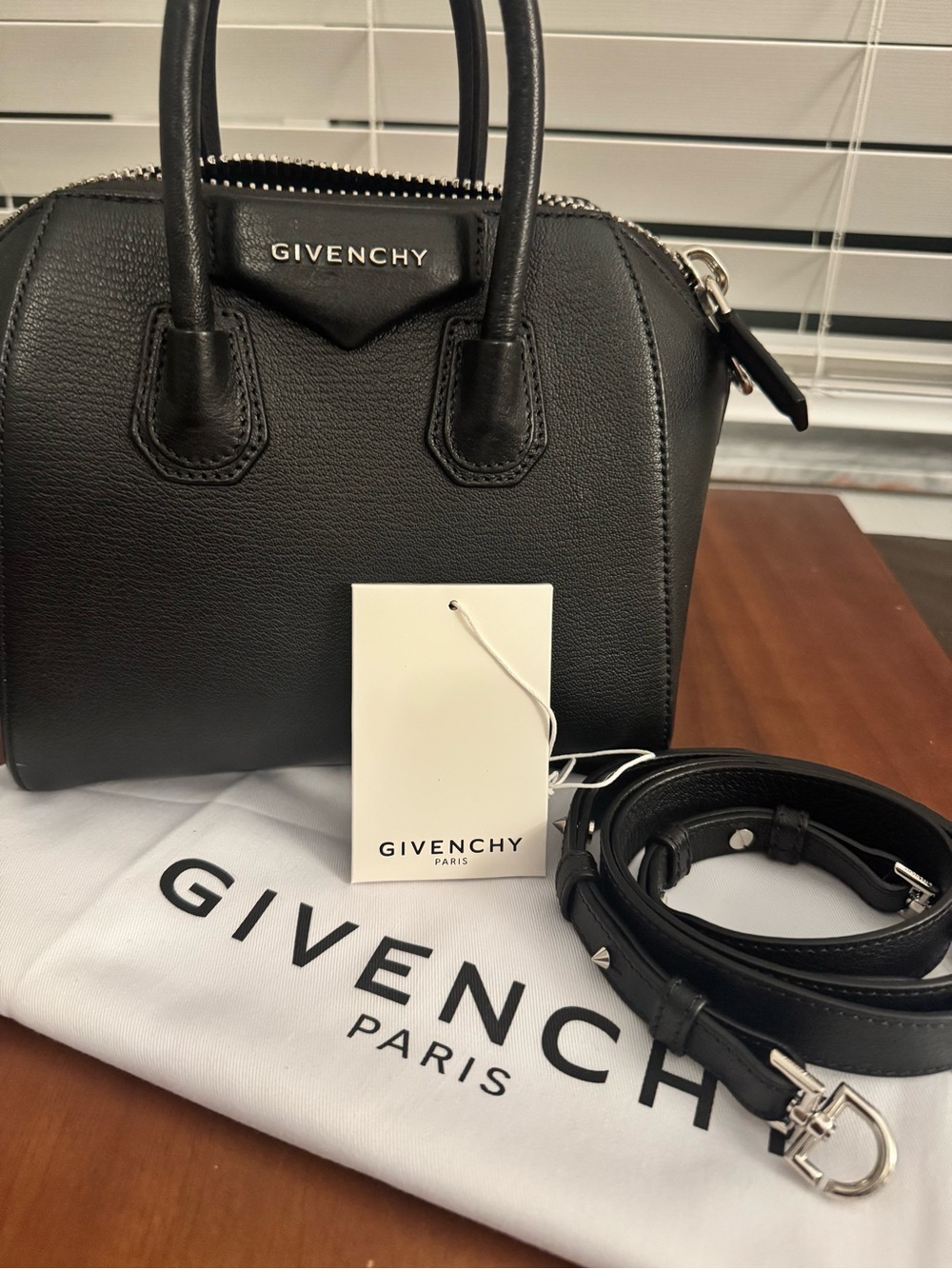 Givenchy Black Mini Antigona Leather Satchel with Strap